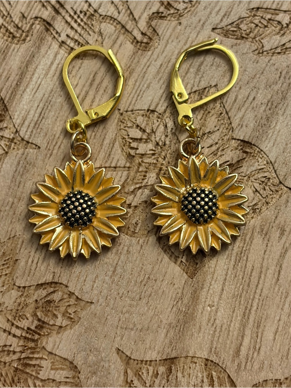 Sunflower Drop Earrings in Gold Tone - Women's Jewelry